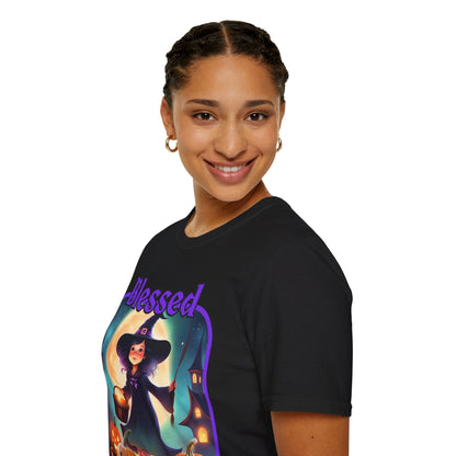 Blessed Samhain Little Witch PRfont DKcolors Unisex T-Shirt by cypherpunkgear – cypherpunkgear.com | Cypherpunk Merch