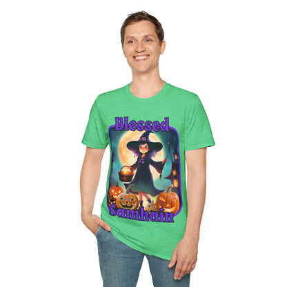Blessed Samhain Little Witch PRfont DKcolors Unisex T-Shirt by cypherpunkgear – cypherpunkgear.com | Cypherpunk Merch