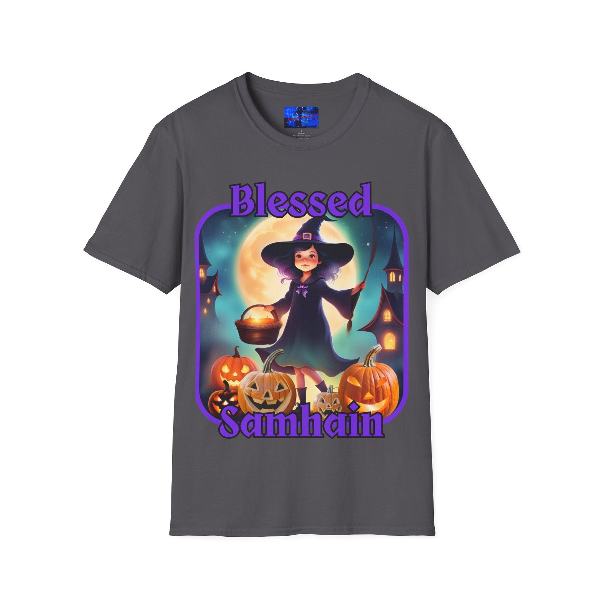 Blessed Samhain Little Witch PRfont DKcolors Unisex T-Shirt by cypherpunkgear – cypherpunkgear.com | Cypherpunk Merch