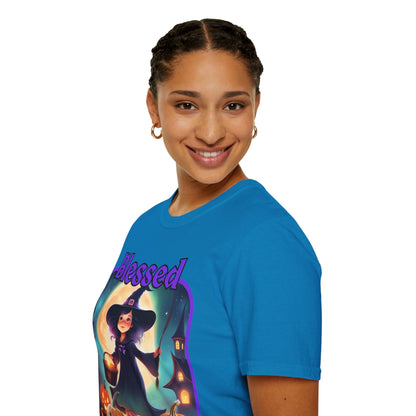 Blessed Samhain Little Witch PRfont DKcolors Unisex T-Shirt by cypherpunkgear – cypherpunkgear.com | Cypherpunk Merch