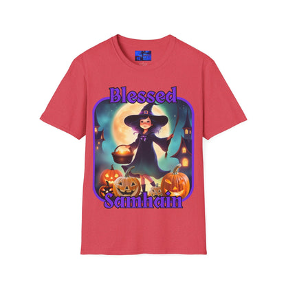 Blessed Samhain Little Witch PRfont LTcolors Unisex T-Shirt by cypherpunkgear – cypherpunkgear.com | Cypherpunk Merch