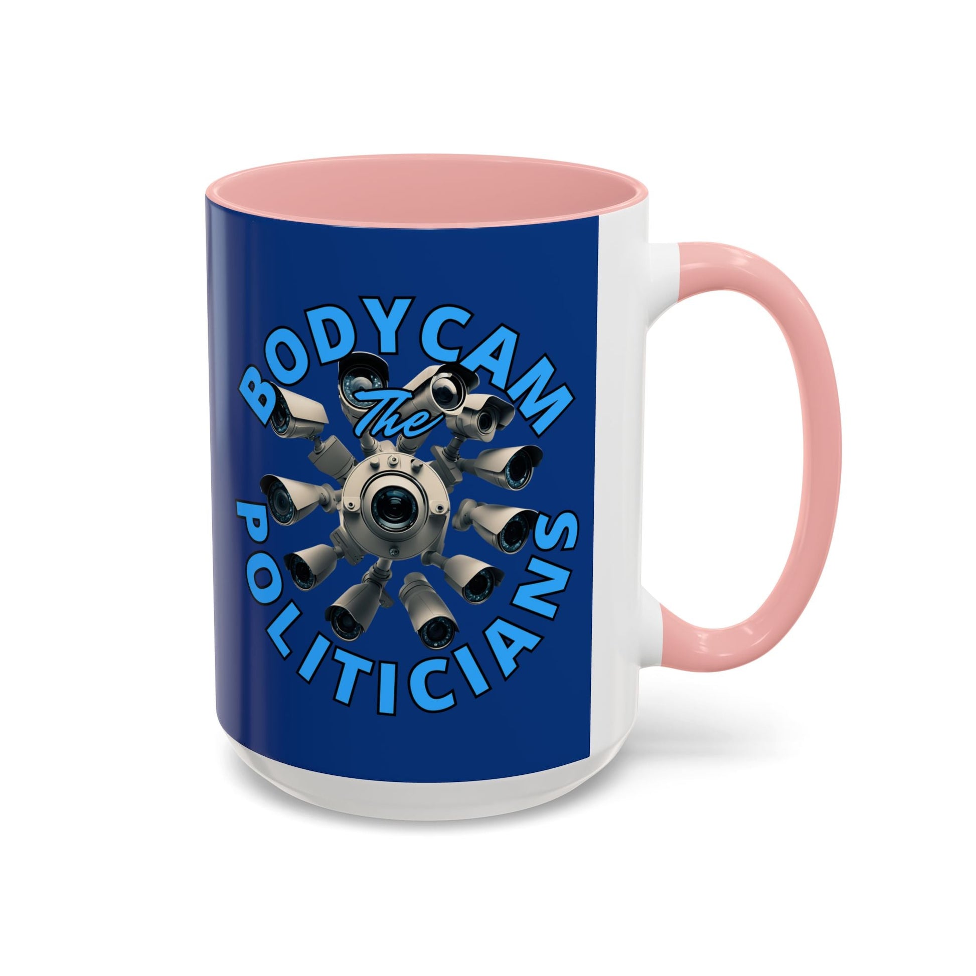 Bodycam the Politicians Cameras Blue Accent Mug by cypherpunkgear.com – cypherpunkgear.com | Cypherpunk Merch