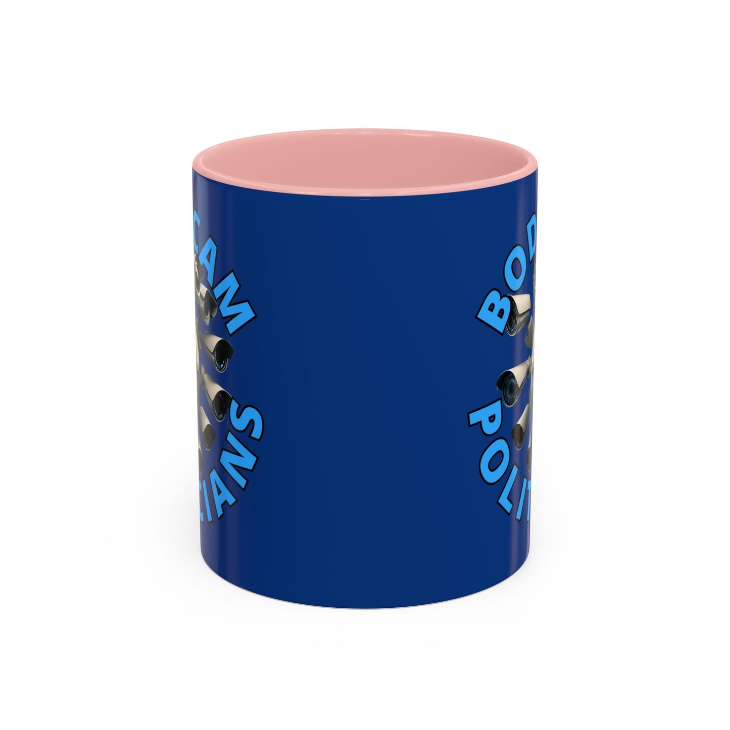 Bodycam the Politicians Cameras Blue Accent Mug by cypherpunkgear.com – cypherpunkgear.com | Cypherpunk Merch
