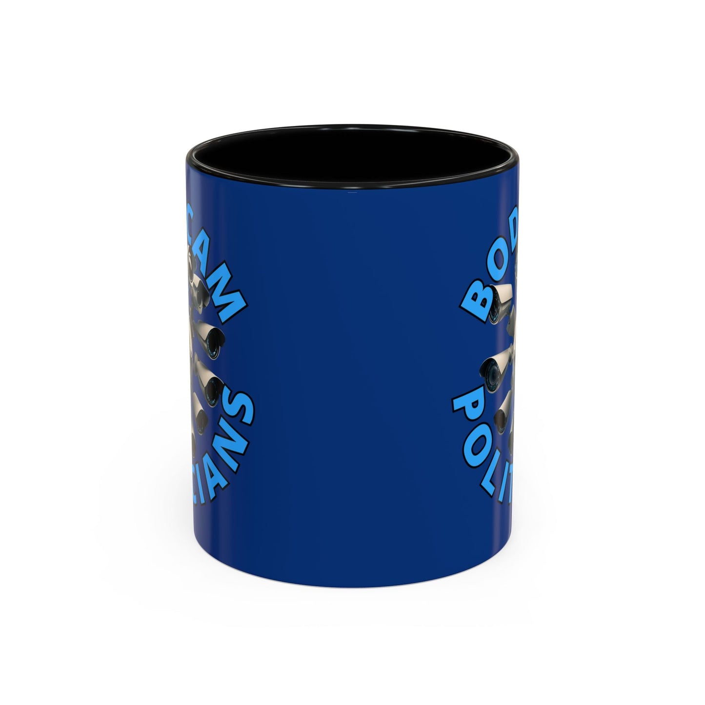 Bodycam the Politicians Cameras Blue Accent Mug by cypherpunkgear.com – cypherpunkgear.com | Cypherpunk Merch