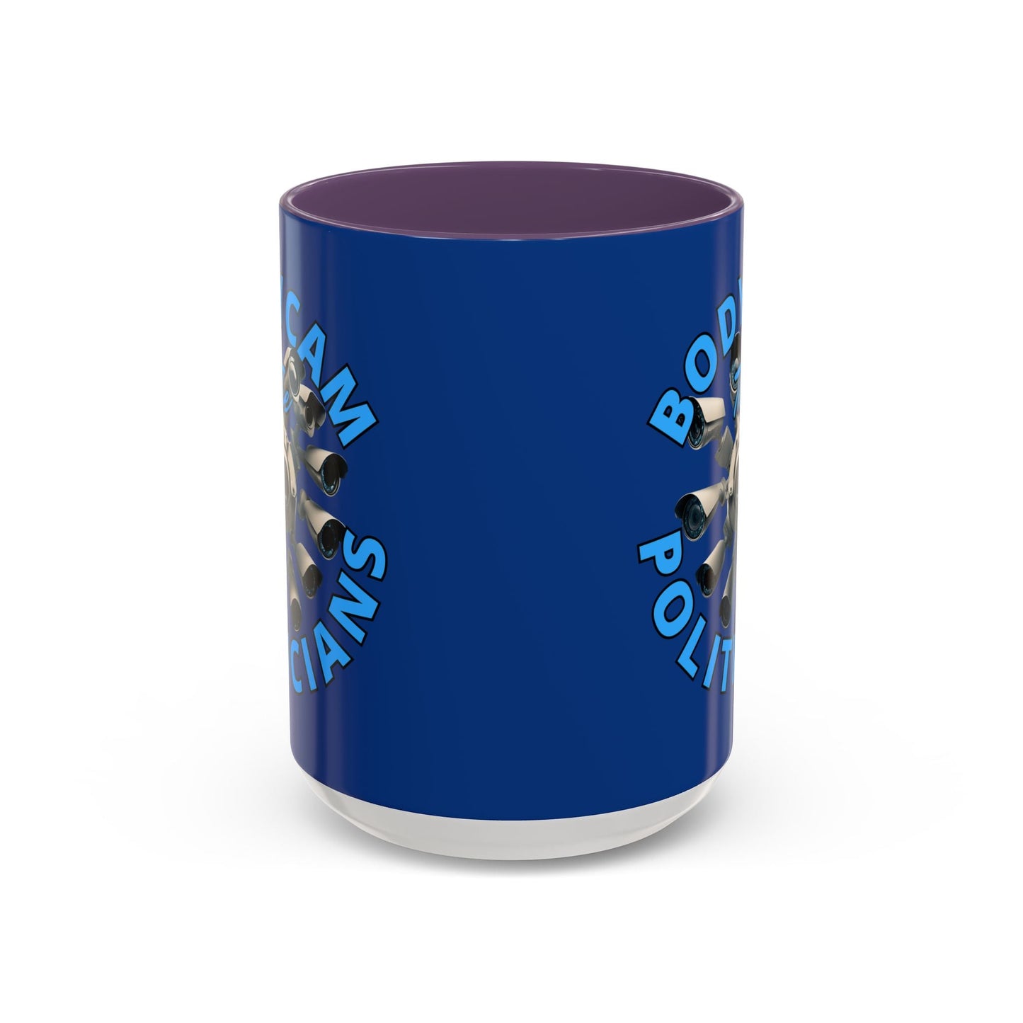 Bodycam the Politicians Cameras Blue Accent Mug by cypherpunkgear.com – cypherpunkgear.com | Cypherpunk Merch