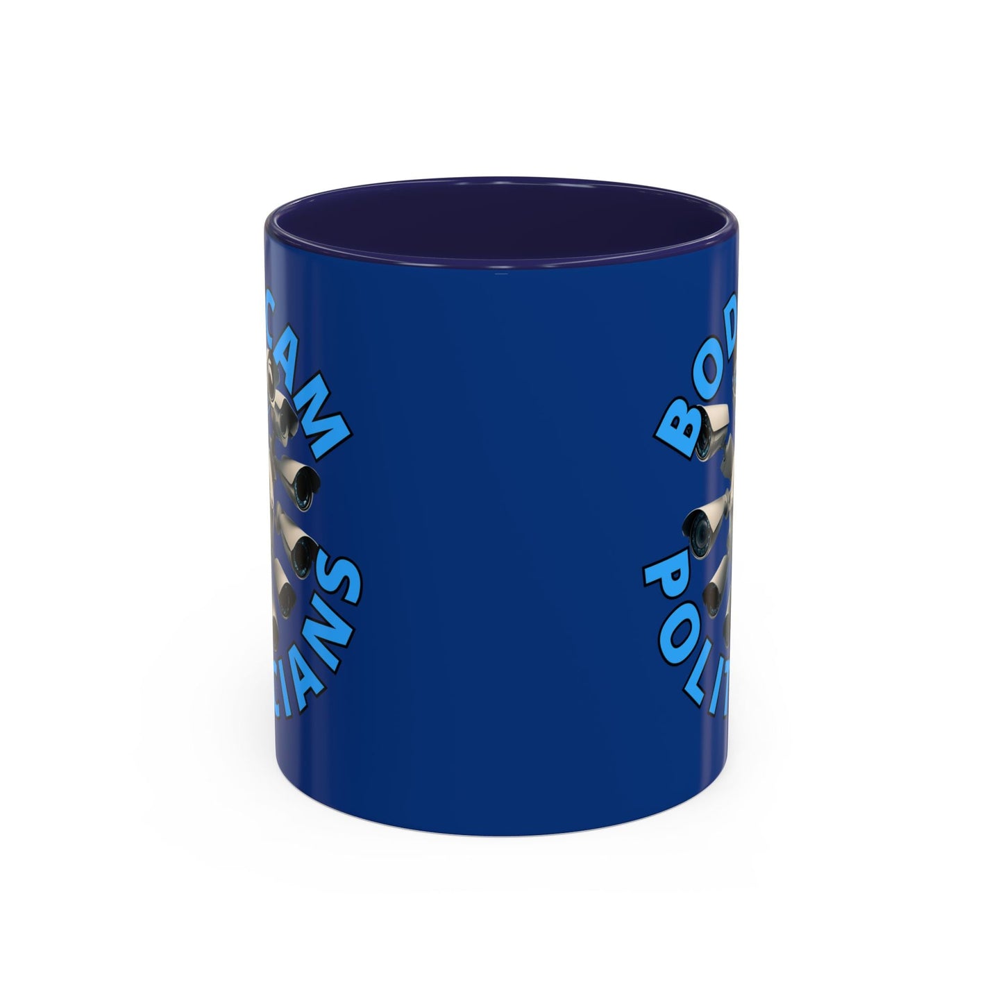 Bodycam the Politicians Cameras Blue Accent Mug by cypherpunkgear.com – cypherpunkgear.com | Cypherpunk Merch