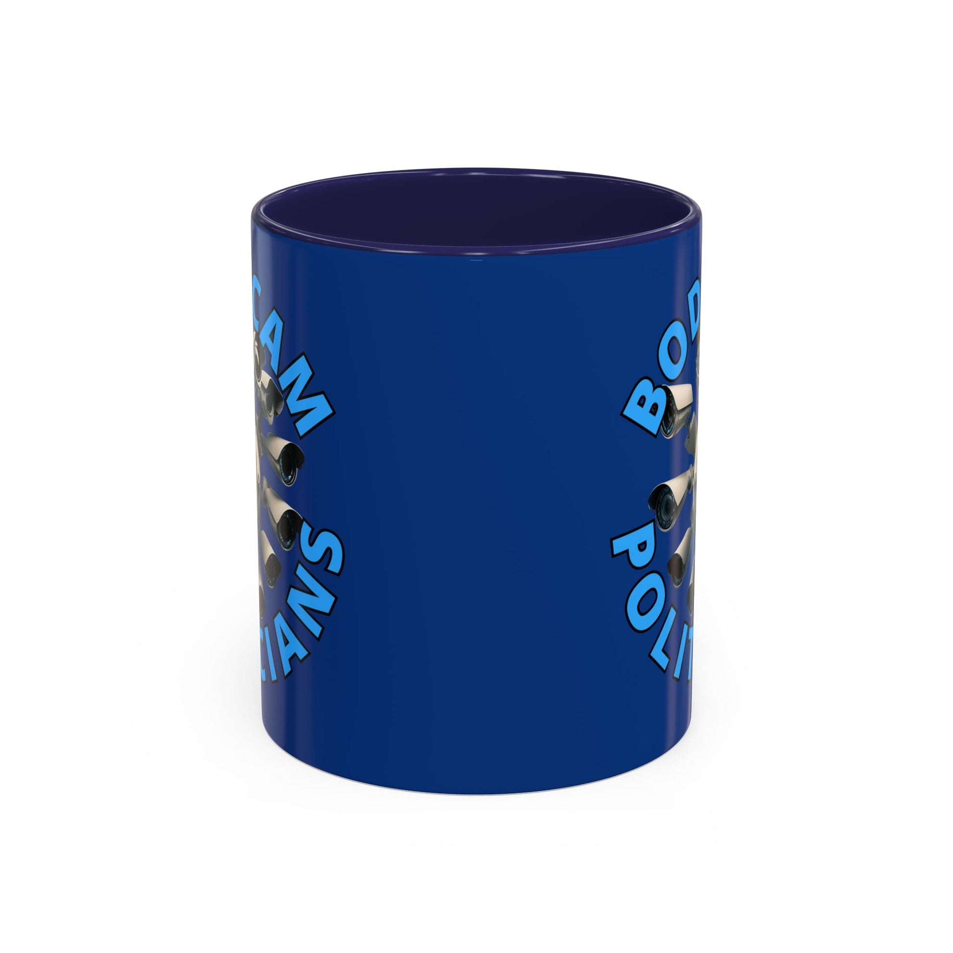 Bodycam the Politicians Cameras Blue Accent Mug by cypherpunkgear.com – cypherpunkgear.com | Cypherpunk Merch