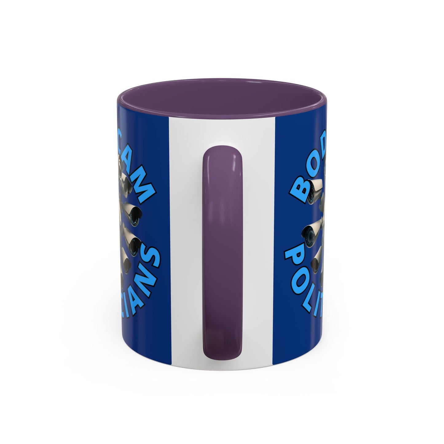 Bodycam the Politicians Cameras Blue Accent Mug by cypherpunkgear.com – cypherpunkgear.com | Cypherpunk Merch