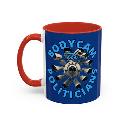 Bodycam the Politicians Cameras Blue Accent Mug by cypherpunkgear.com – cypherpunkgear.com | Cypherpunk Merch