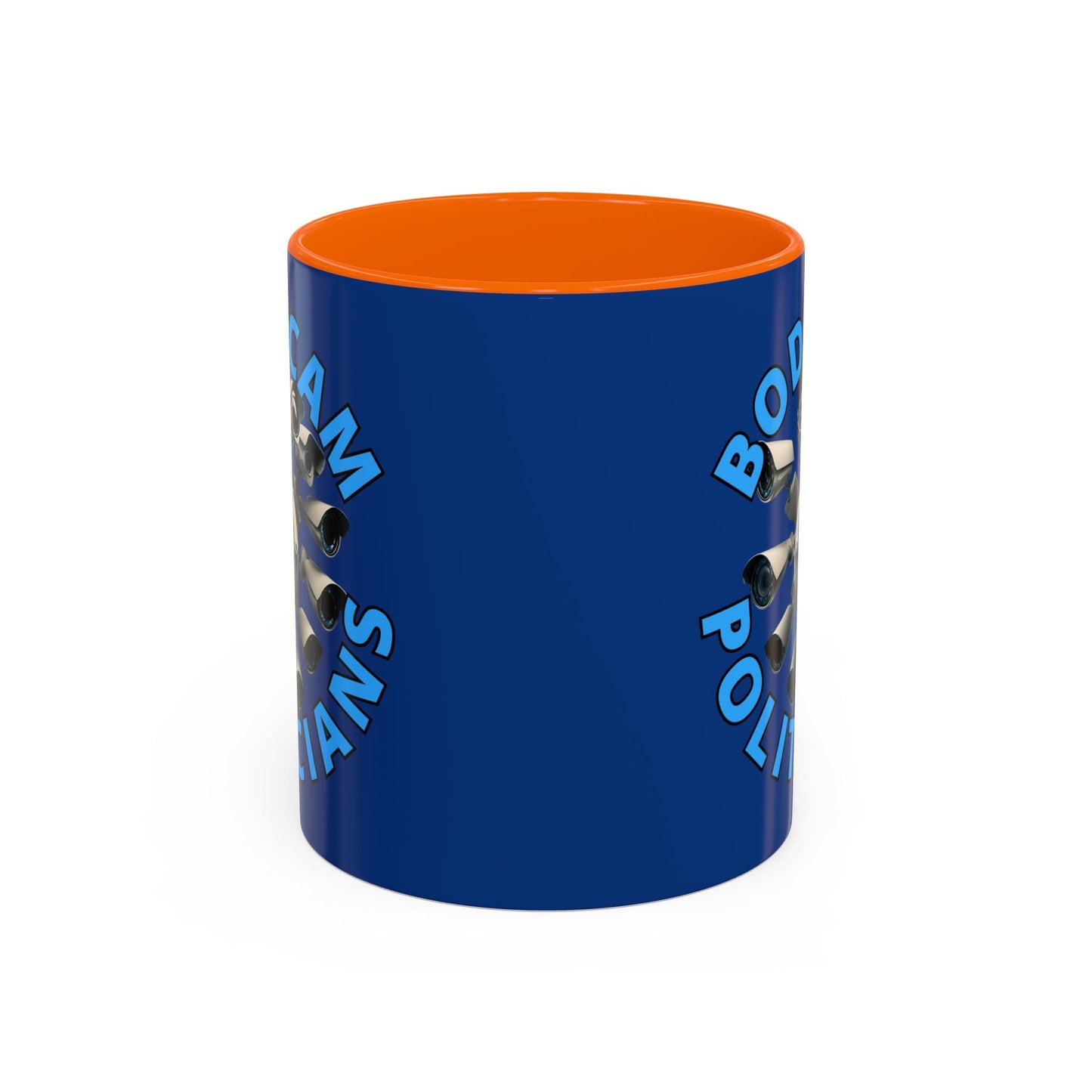 Bodycam the Politicians Cameras Blue Accent Mug by cypherpunkgear.com – cypherpunkgear.com | Cypherpunk Merch