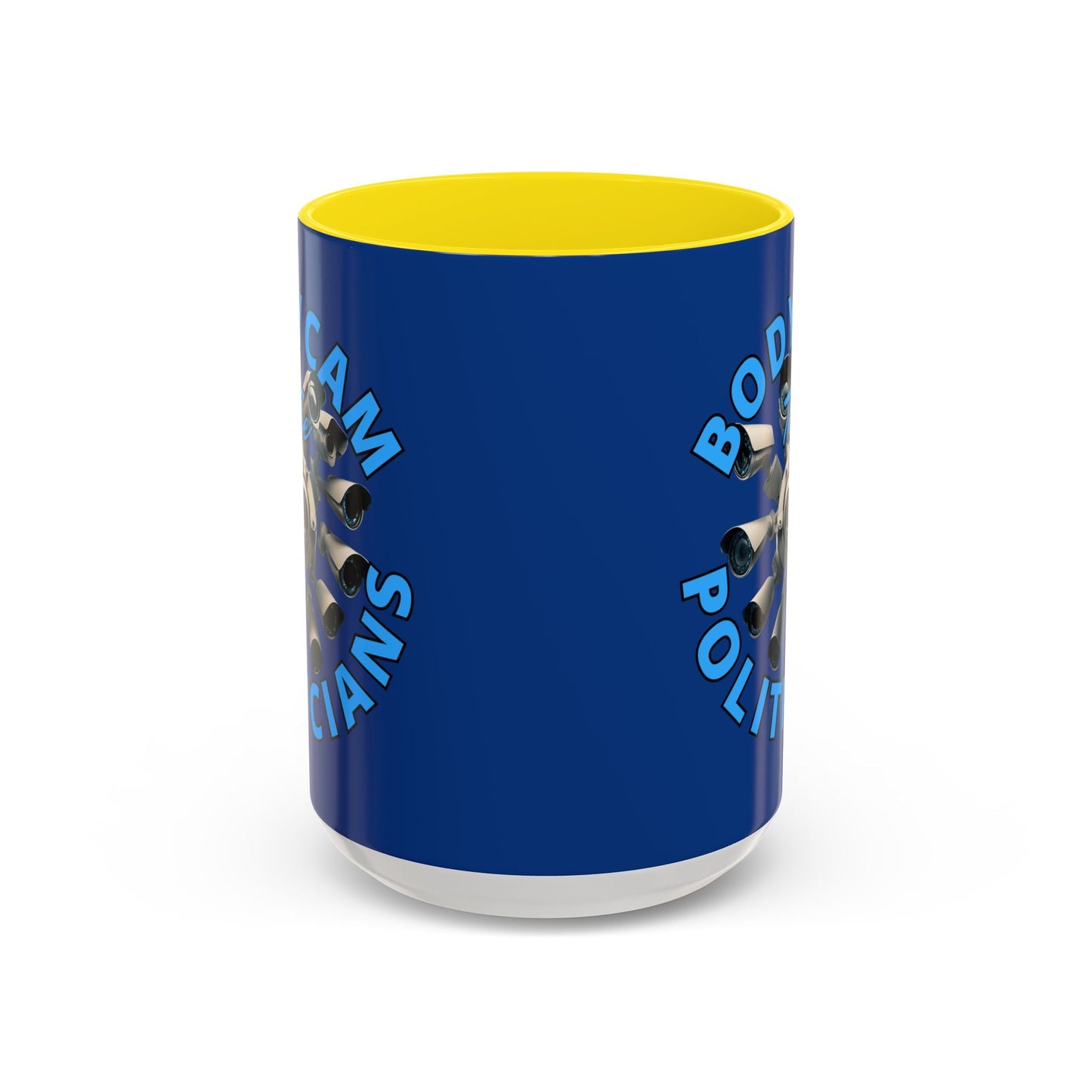 Bodycam the Politicians Cameras Blue Accent Mug by cypherpunkgear.com – cypherpunkgear.com | Cypherpunk Merch
