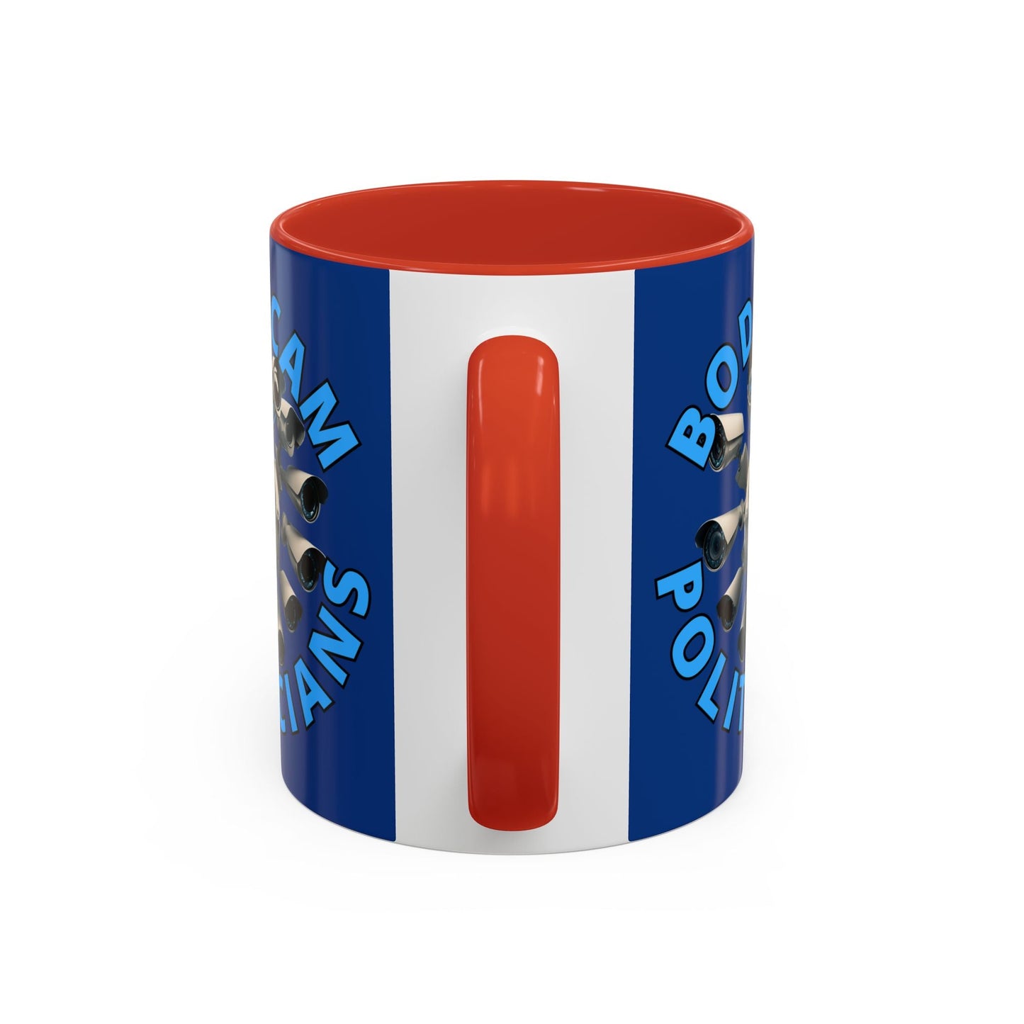 Bodycam the Politicians Cameras Blue Accent Mug by cypherpunkgear.com – cypherpunkgear.com | Cypherpunk Merch
