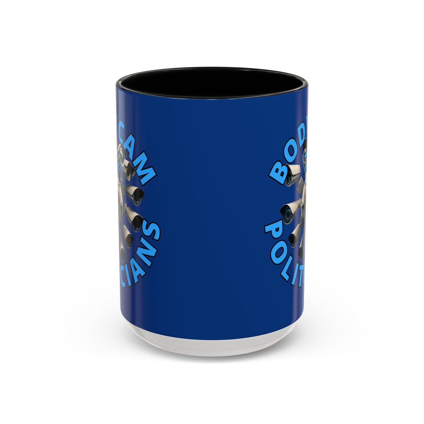 Bodycam the Politicians Cameras Blue Accent Mug by cypherpunkgear.com – cypherpunkgear.com | Cypherpunk Merch