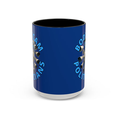 Bodycam the Politicians Cameras Blue Accent Mug by cypherpunkgear.com – cypherpunkgear.com | Cypherpunk Merch