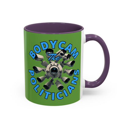 Bodycam the Politicians Cameras Green Accent Mug by cypherpunkgear.com – cypherpunkgear.com | Cypherpunk Merch