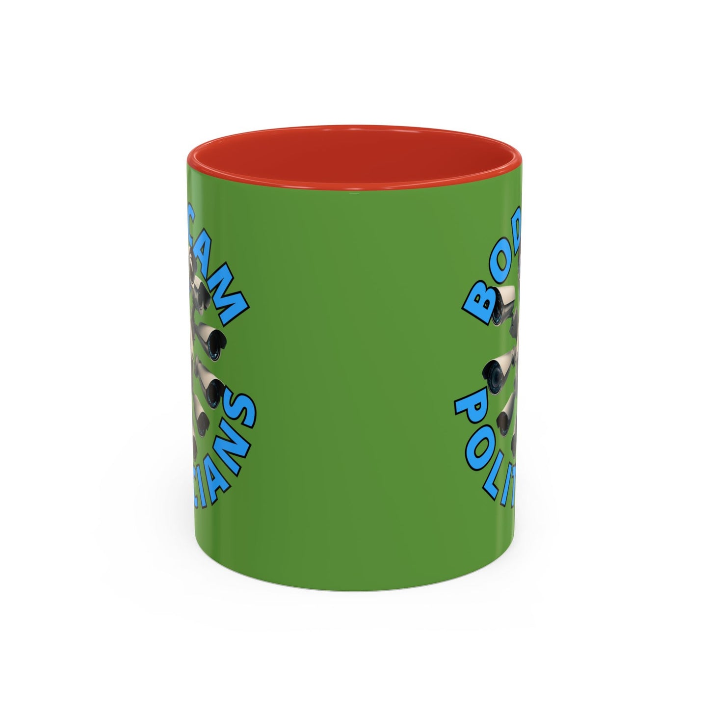 Bodycam the Politicians Cameras Green Accent Mug by cypherpunkgear.com – cypherpunkgear.com | Cypherpunk Merch