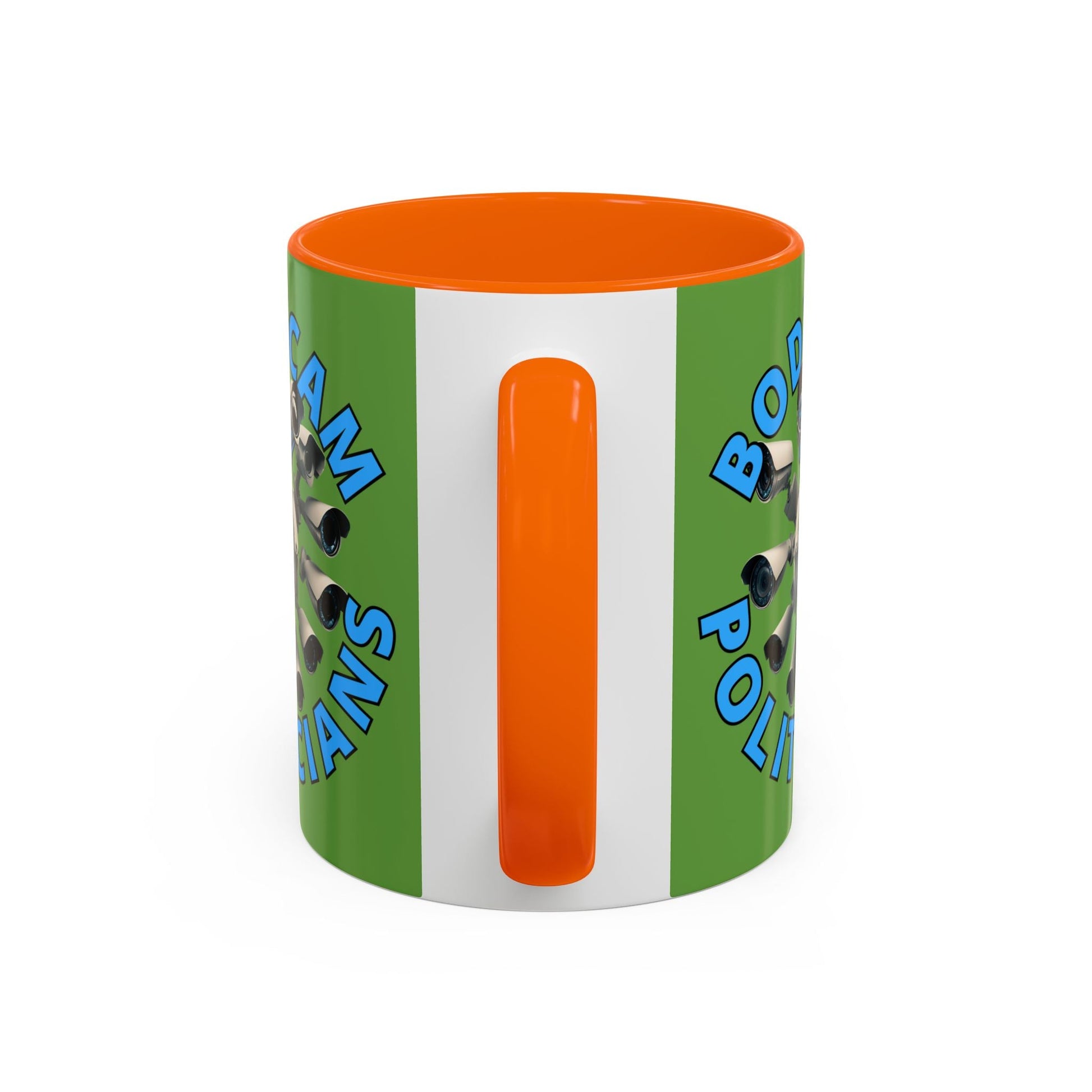 Bodycam the Politicians Cameras Green Accent Mug by cypherpunkgear.com – cypherpunkgear.com | Cypherpunk Merch