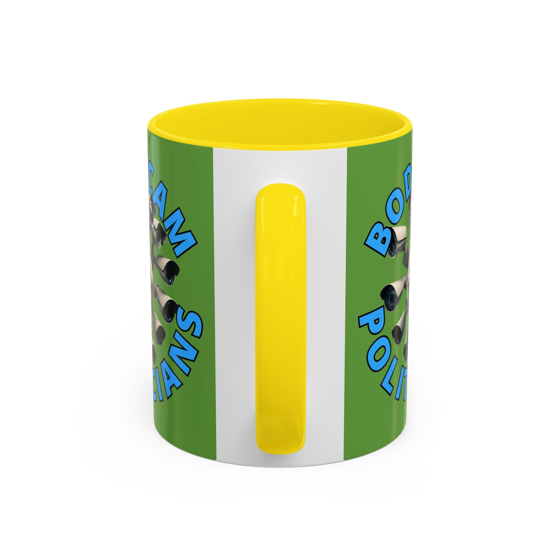 Bodycam the Politicians Cameras Green Accent Mug by cypherpunkgear.com – cypherpunkgear.com | Cypherpunk Merch