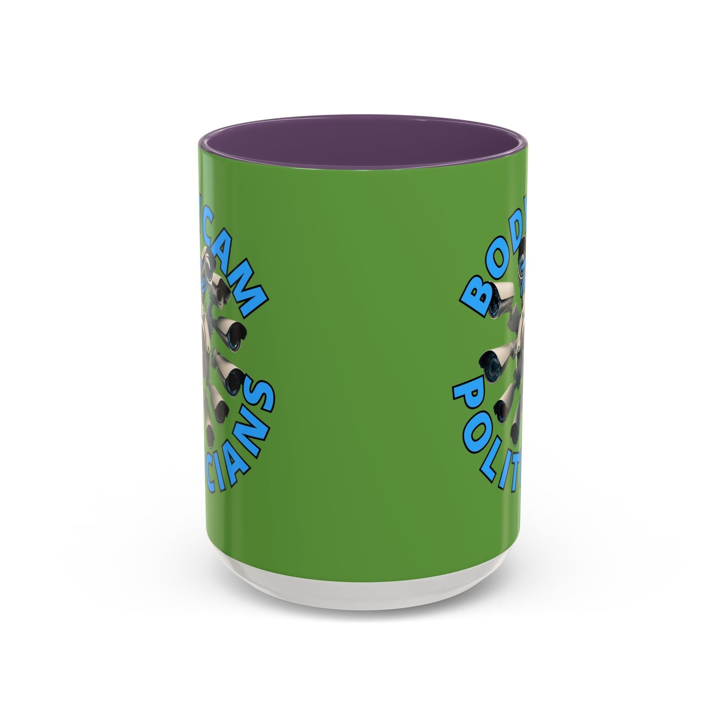 Bodycam the Politicians Cameras Green Accent Mug by cypherpunkgear.com – cypherpunkgear.com | Cypherpunk Merch