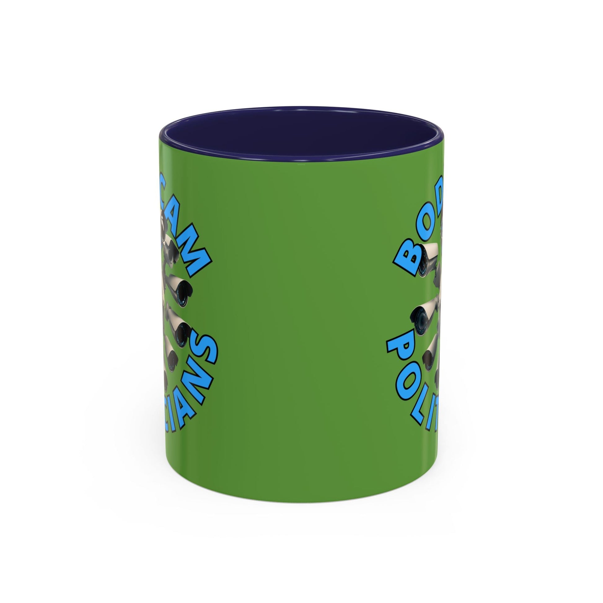 Bodycam the Politicians Cameras Green Accent Mug by cypherpunkgear.com – cypherpunkgear.com | Cypherpunk Merch