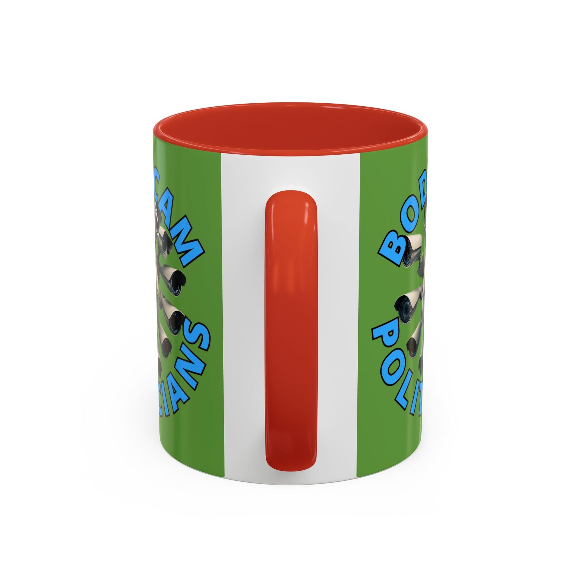 Bodycam the Politicians Cameras Green Accent Mug by cypherpunkgear.com – cypherpunkgear.com | Cypherpunk Merch