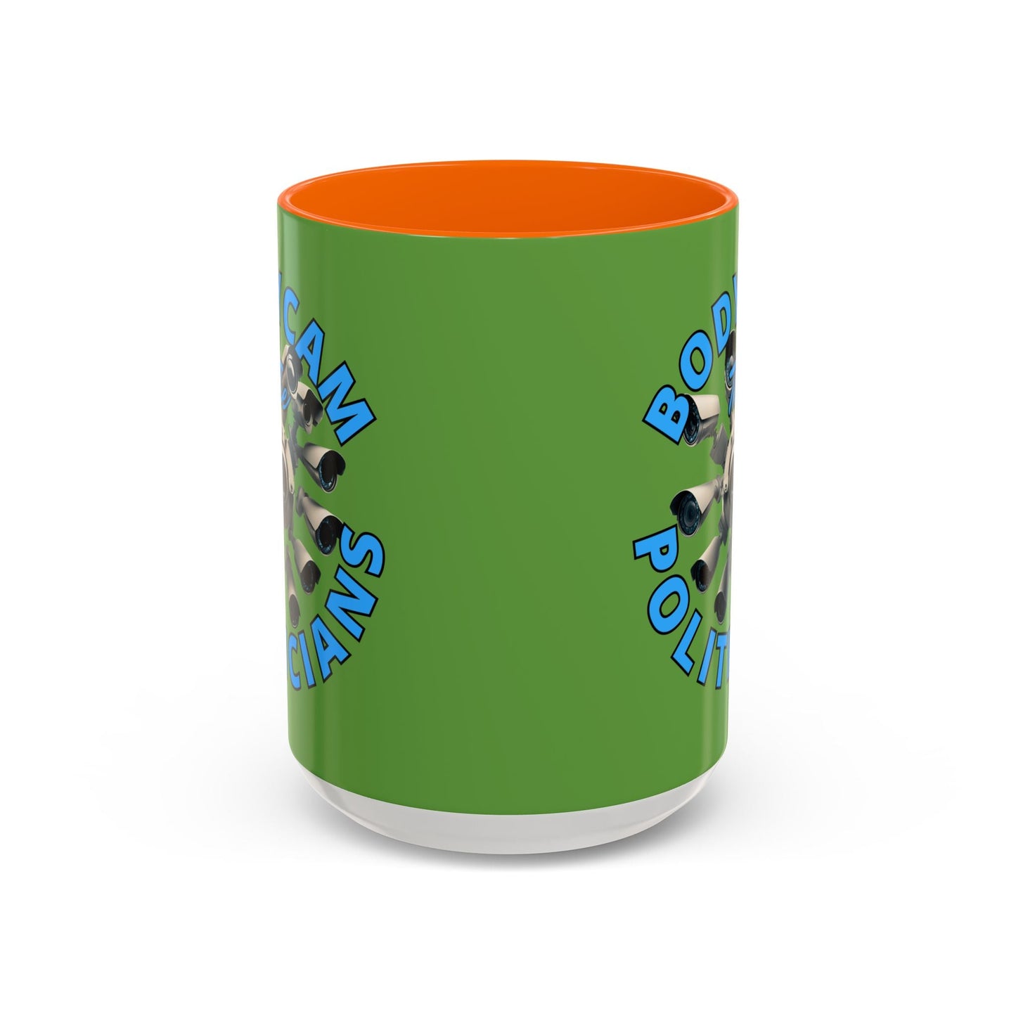 Bodycam the Politicians Cameras Green Accent Mug by cypherpunkgear.com – cypherpunkgear.com | Cypherpunk Merch