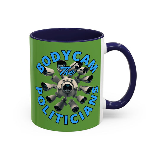 Bodycam the Politicians Cameras Green Accent Mug by cypherpunkgear.com – cypherpunkgear.com | Cypherpunk Merch