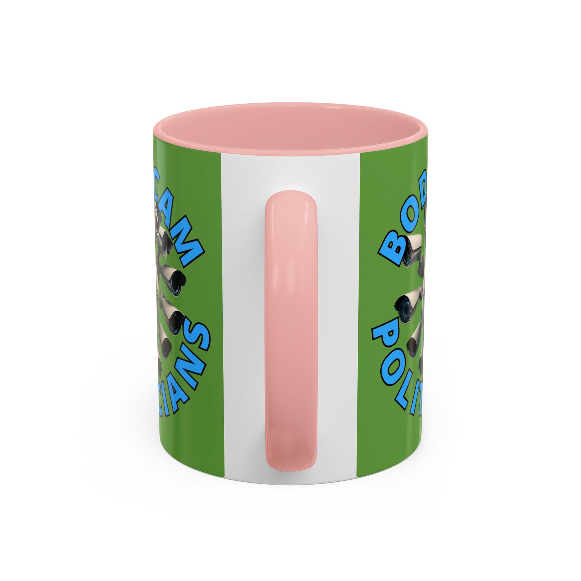 Bodycam the Politicians Cameras Green Accent Mug by cypherpunkgear.com – cypherpunkgear.com | Cypherpunk Merch