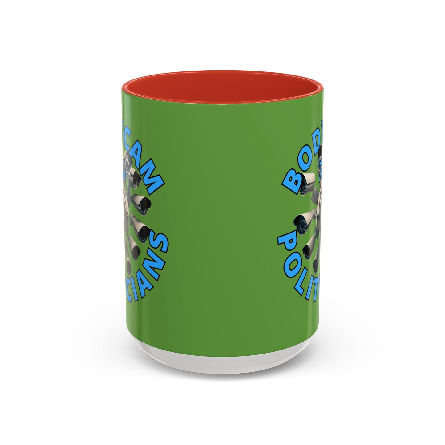 Bodycam the Politicians Cameras Green Accent Mug by cypherpunkgear.com – cypherpunkgear.com | Cypherpunk Merch