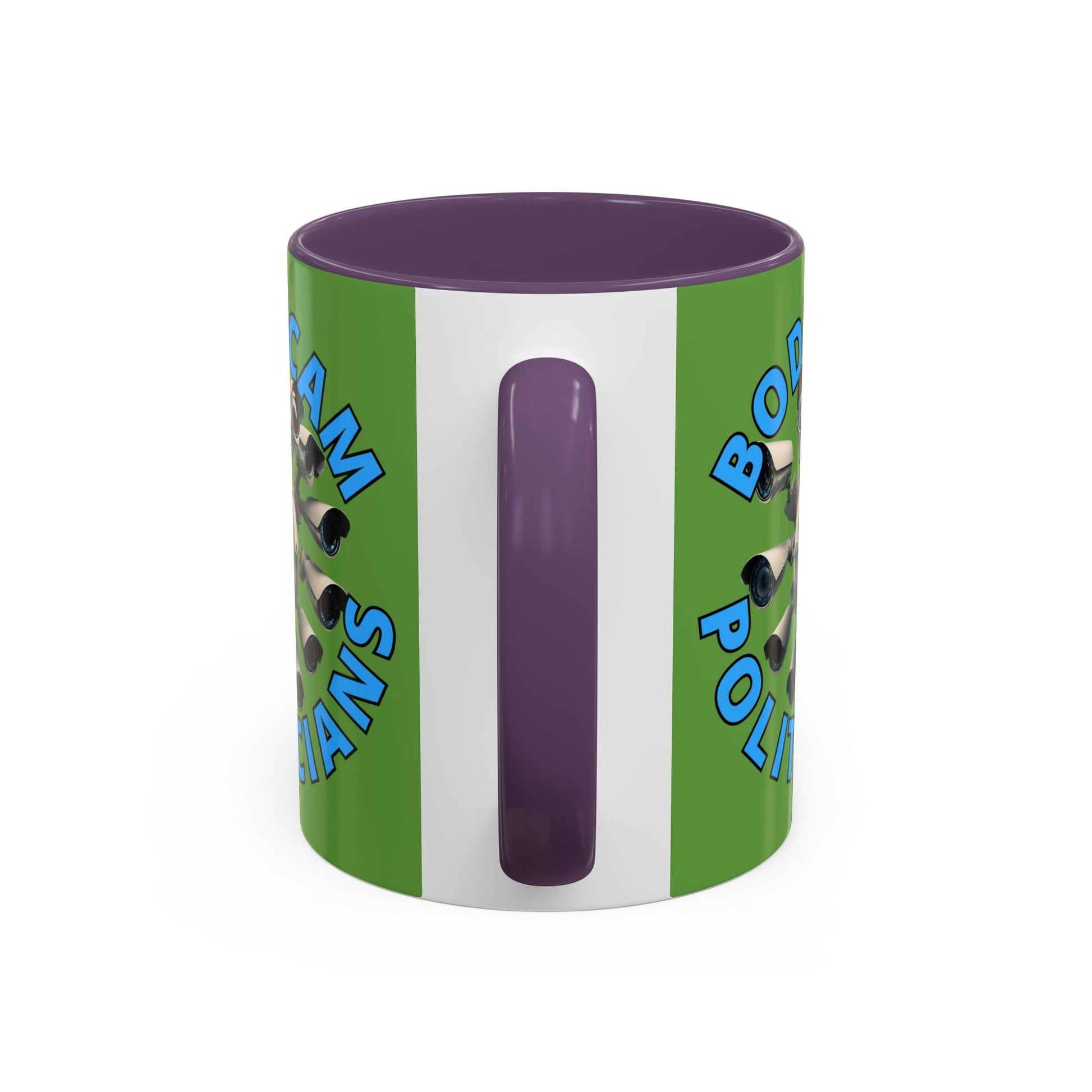 Bodycam the Politicians Cameras Green Accent Mug by cypherpunkgear.com – cypherpunkgear.com | Cypherpunk Merch