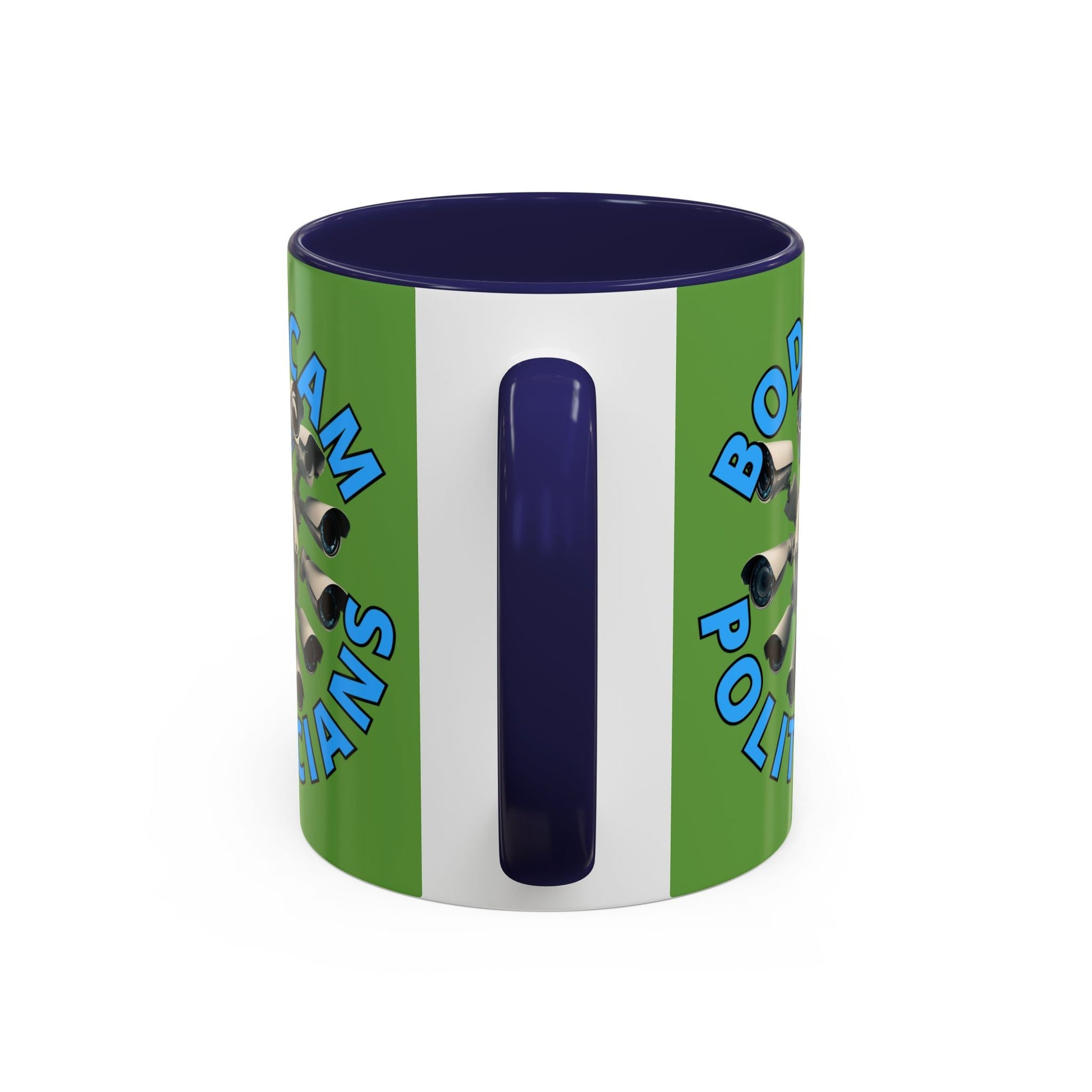 Bodycam the Politicians Cameras Green Accent Mug by cypherpunkgear.com – cypherpunkgear.com | Cypherpunk Merch