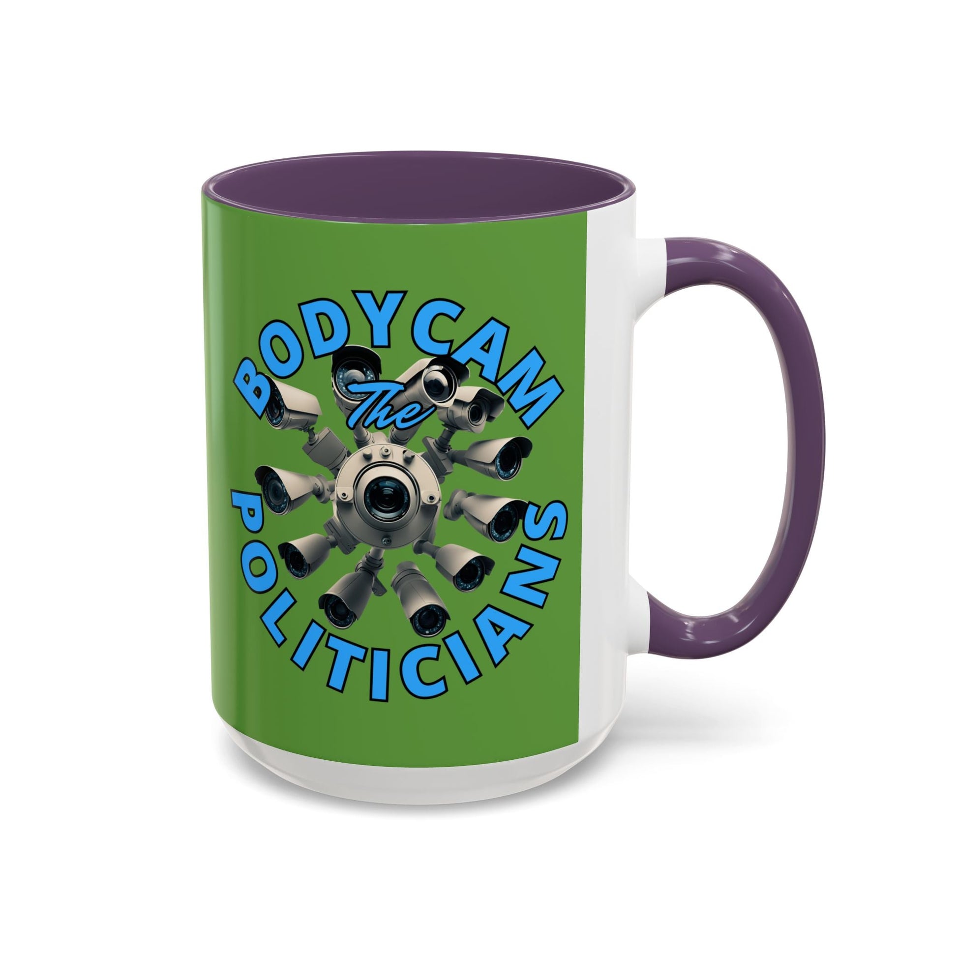 Bodycam the Politicians Cameras Green Accent Mug by cypherpunkgear.com – cypherpunkgear.com | Cypherpunk Merch