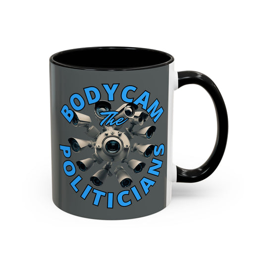 Bodycam the Politicians Cameras Grey Accent Mug by cypherpunkgear.com – cypherpunkgear.com | Cypherpunk Merch
