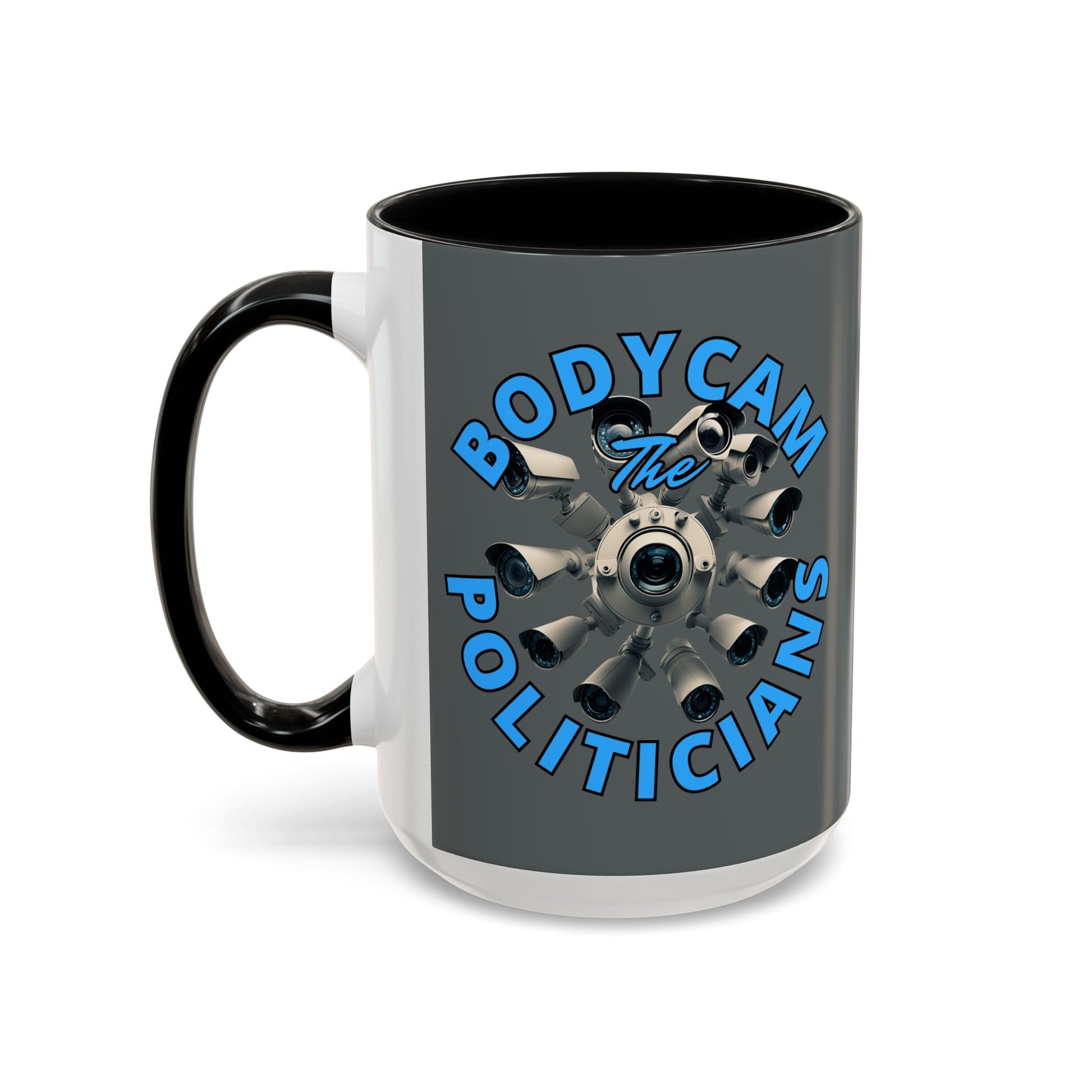 Bodycam the Politicians Cameras Grey Accent Mug by cypherpunkgear.com – cypherpunkgear.com | Cypherpunk Merch