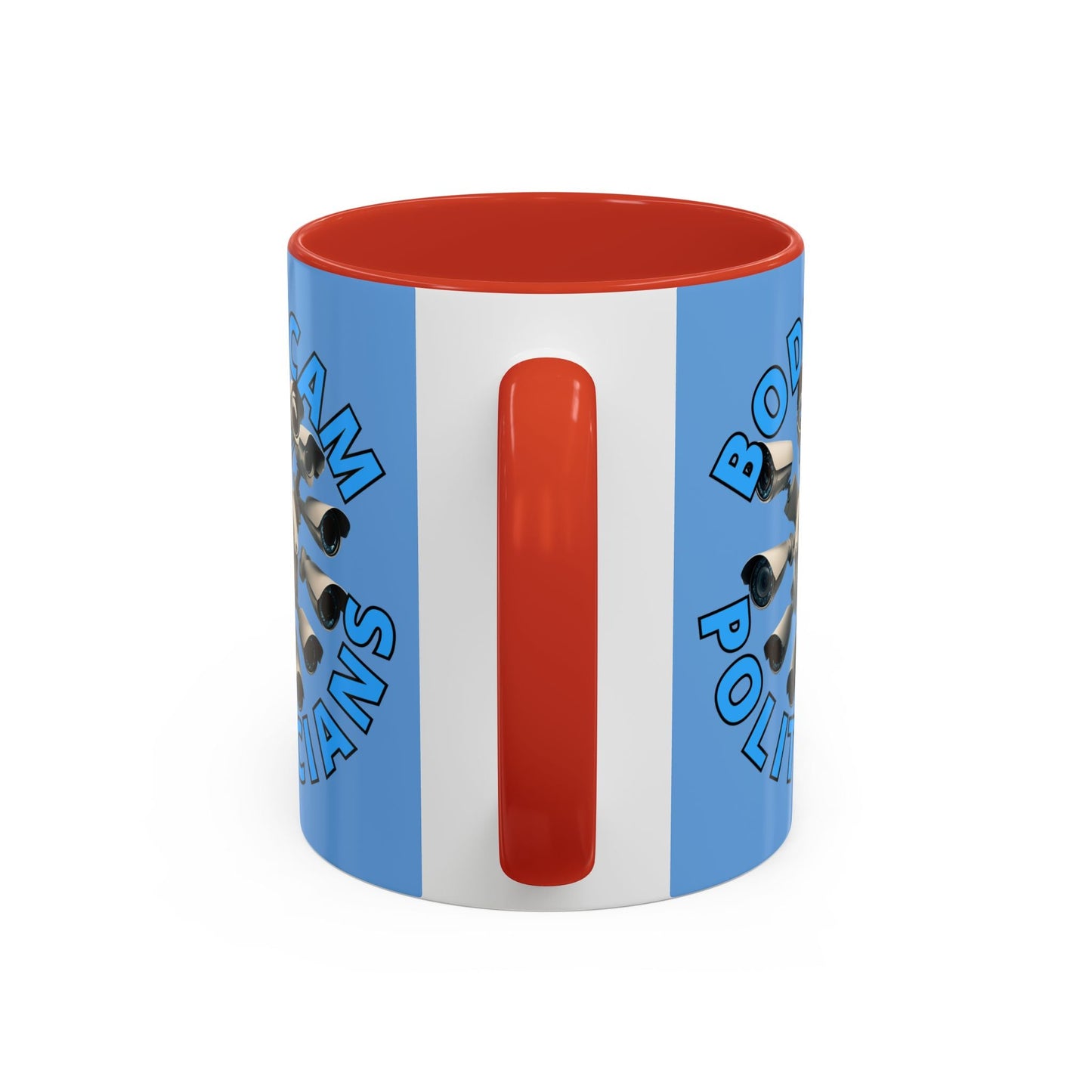 Bodycam the Politicians Cameras Light Blue Accent Mug by cypherpunkgear.com – cypherpunkgear.com | Cypherpunk Merch