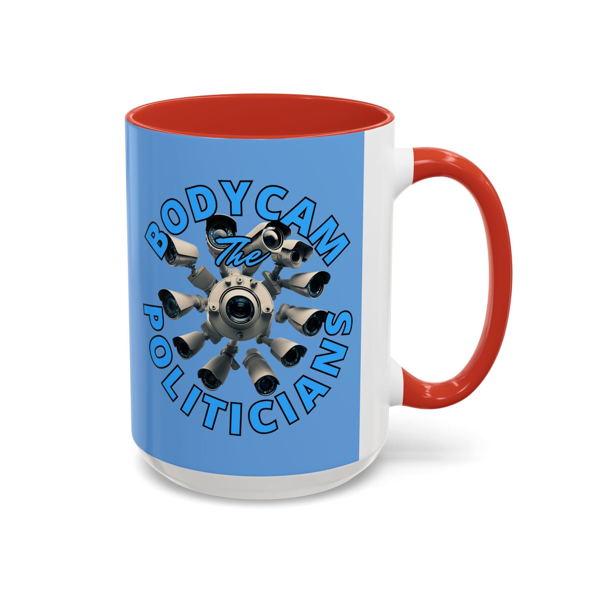 Bodycam the Politicians Cameras Light Blue Accent Mug by cypherpunkgear.com – cypherpunkgear.com | Cypherpunk Merch