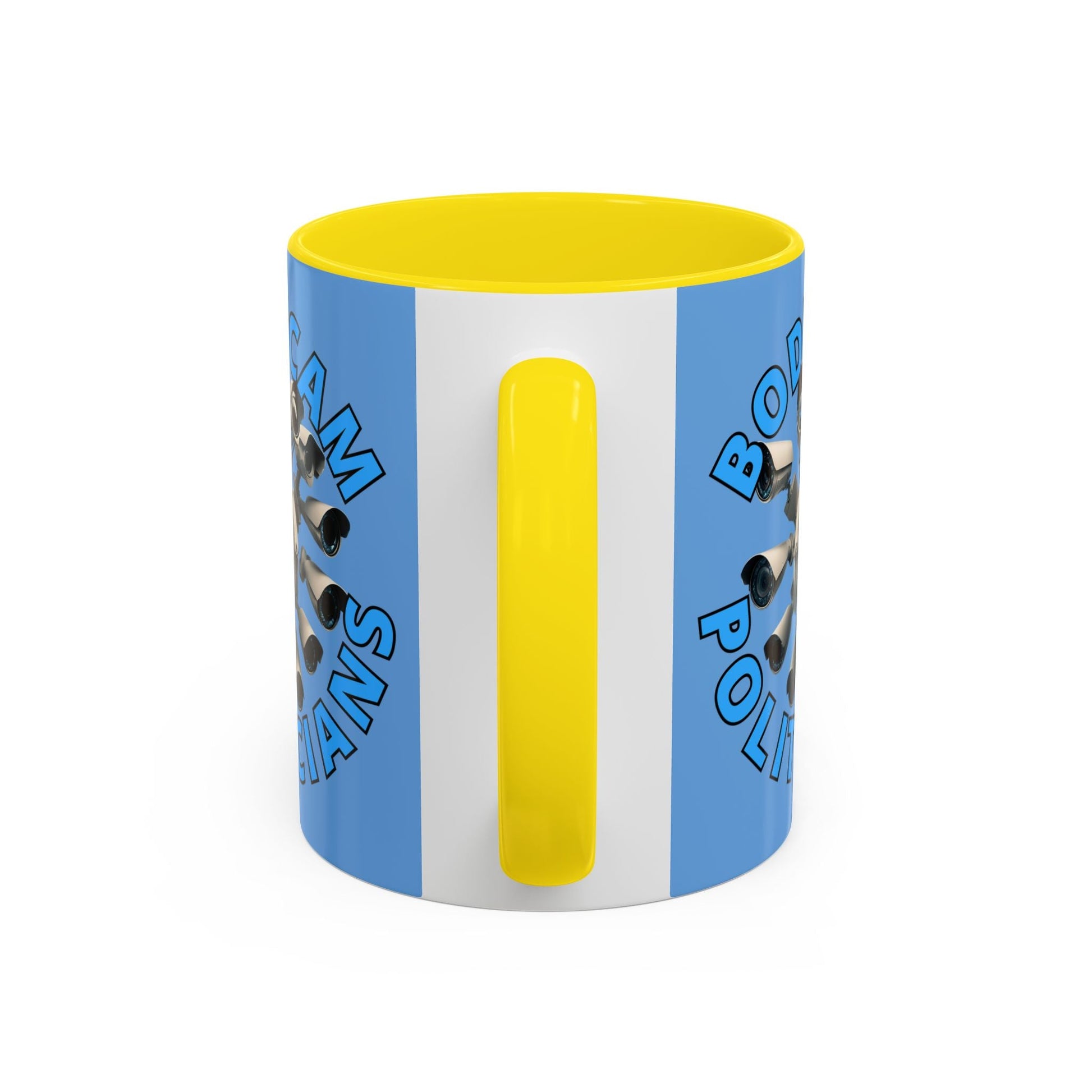 Bodycam the Politicians Cameras Light Blue Accent Mug by cypherpunkgear.com – cypherpunkgear.com | Cypherpunk Merch