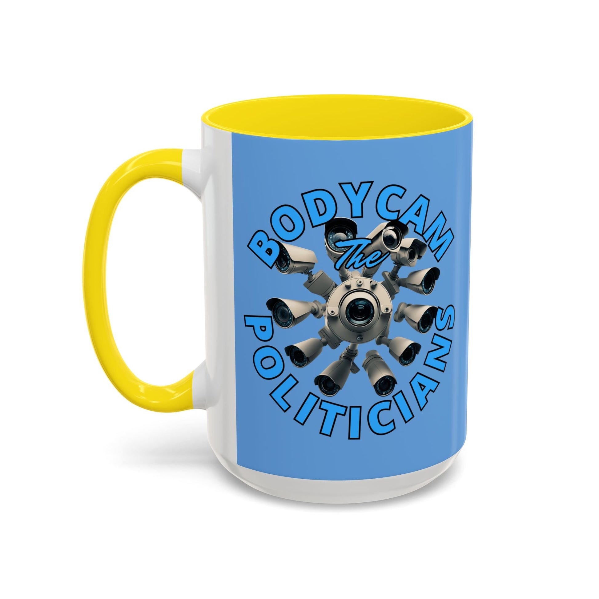 Bodycam the Politicians Cameras Light Blue Accent Mug by cypherpunkgear.com – cypherpunkgear.com | Cypherpunk Merch