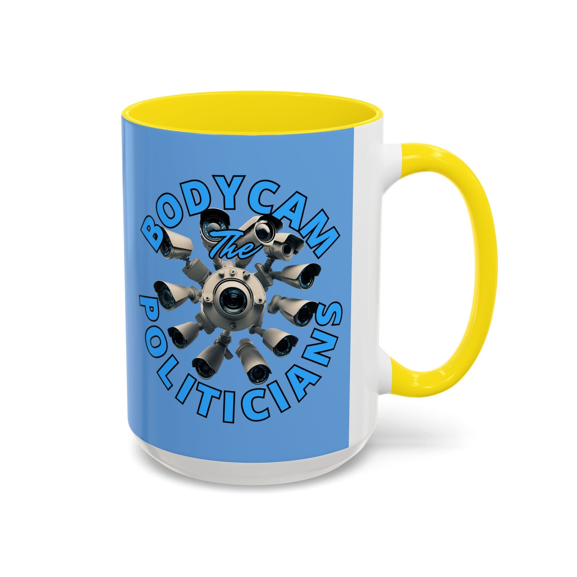 Bodycam the Politicians Cameras Light Blue Accent Mug by cypherpunkgear.com – cypherpunkgear.com | Cypherpunk Merch