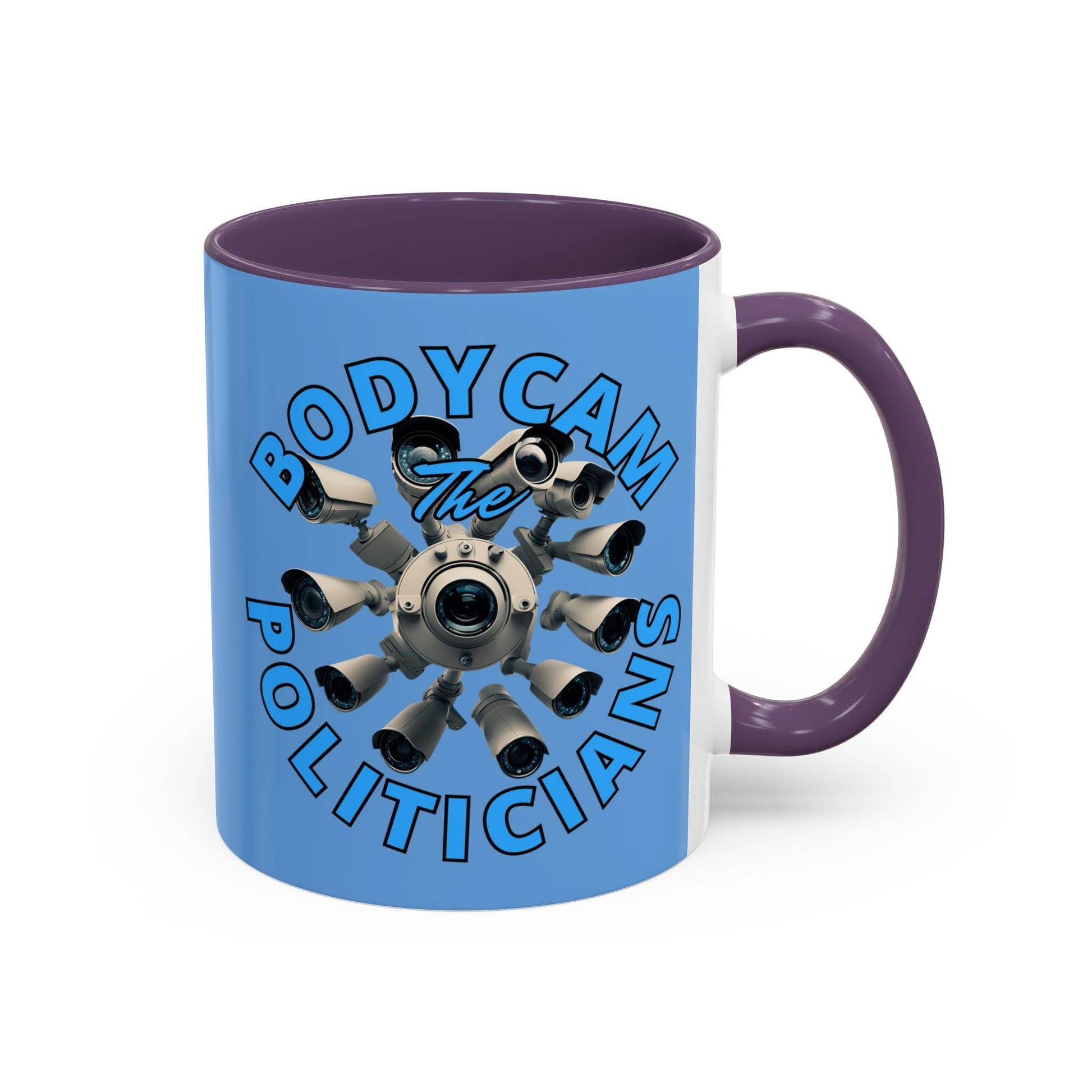 Bodycam the Politicians Cameras Light Blue Accent Mug by cypherpunkgear.com – cypherpunkgear.com | Cypherpunk Merch