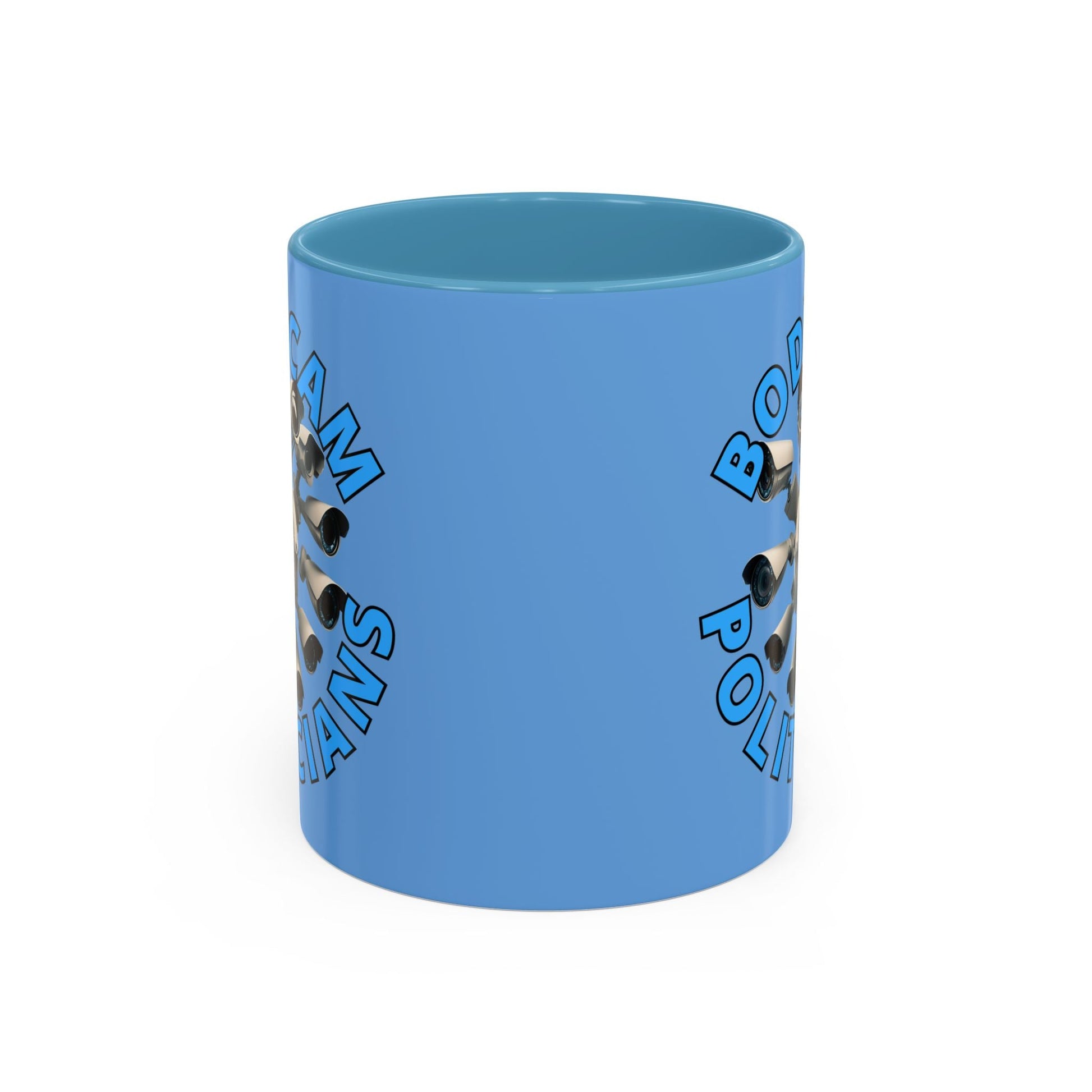 Bodycam the Politicians Cameras Light Blue Accent Mug by cypherpunkgear.com – cypherpunkgear.com | Cypherpunk Merch