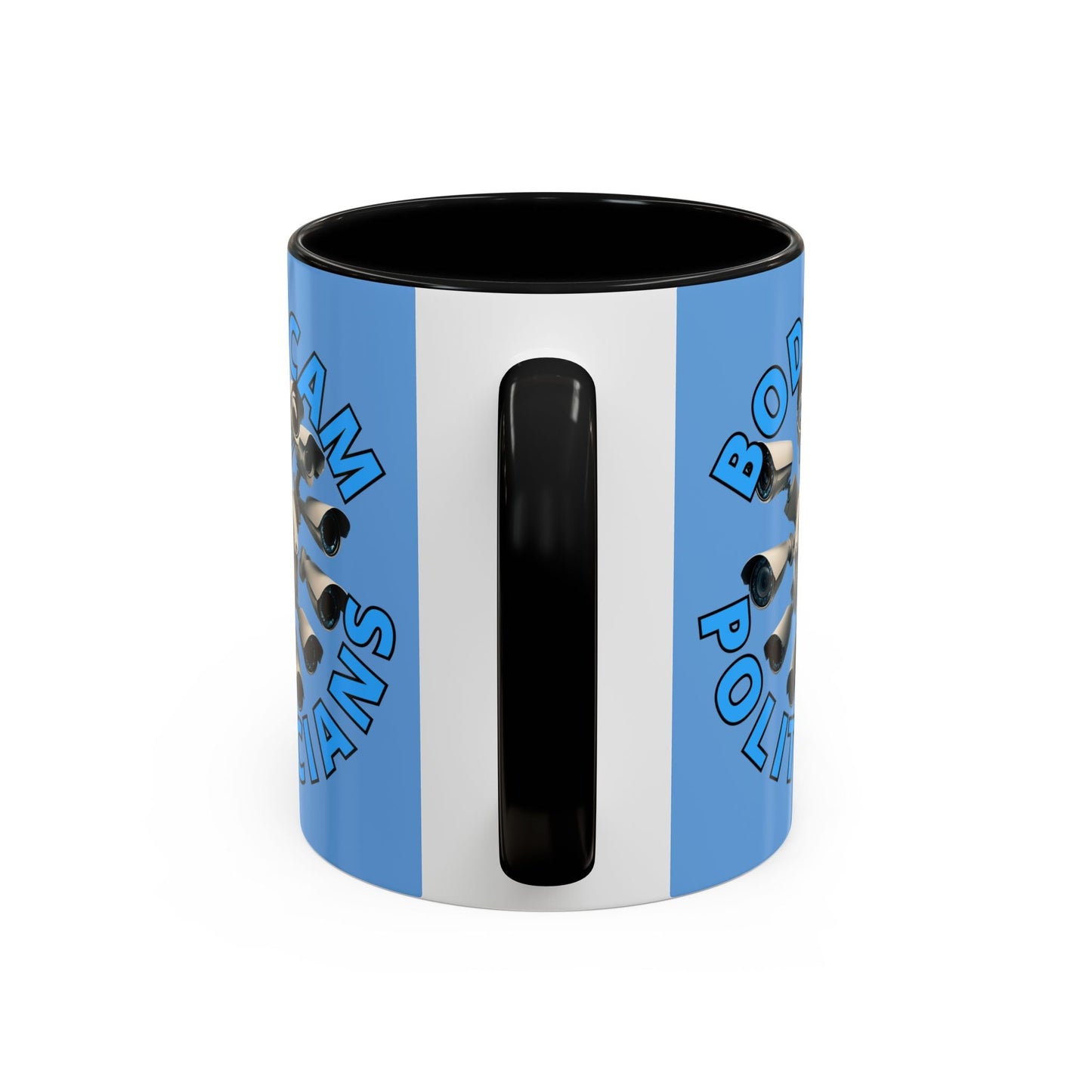 Bodycam the Politicians Cameras Light Blue Accent Mug by cypherpunkgear.com – cypherpunkgear.com | Cypherpunk Merch