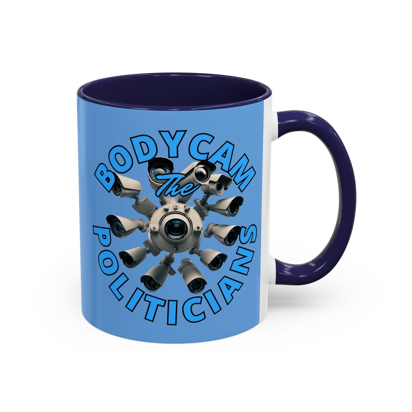 Bodycam the Politicians Cameras Light Blue Accent Mug by cypherpunkgear.com – cypherpunkgear.com | Cypherpunk Merch