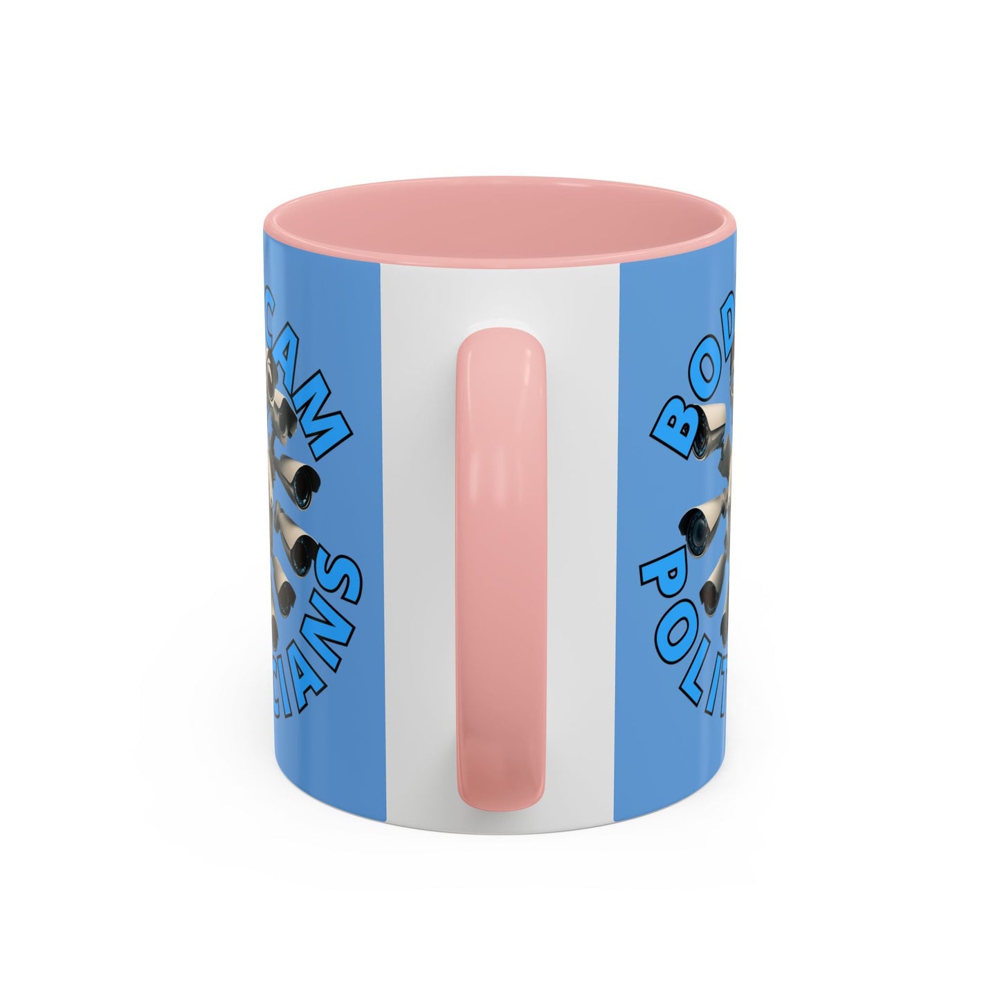 Bodycam the Politicians Cameras Light Blue Accent Mug by cypherpunkgear.com – cypherpunkgear.com | Cypherpunk Merch