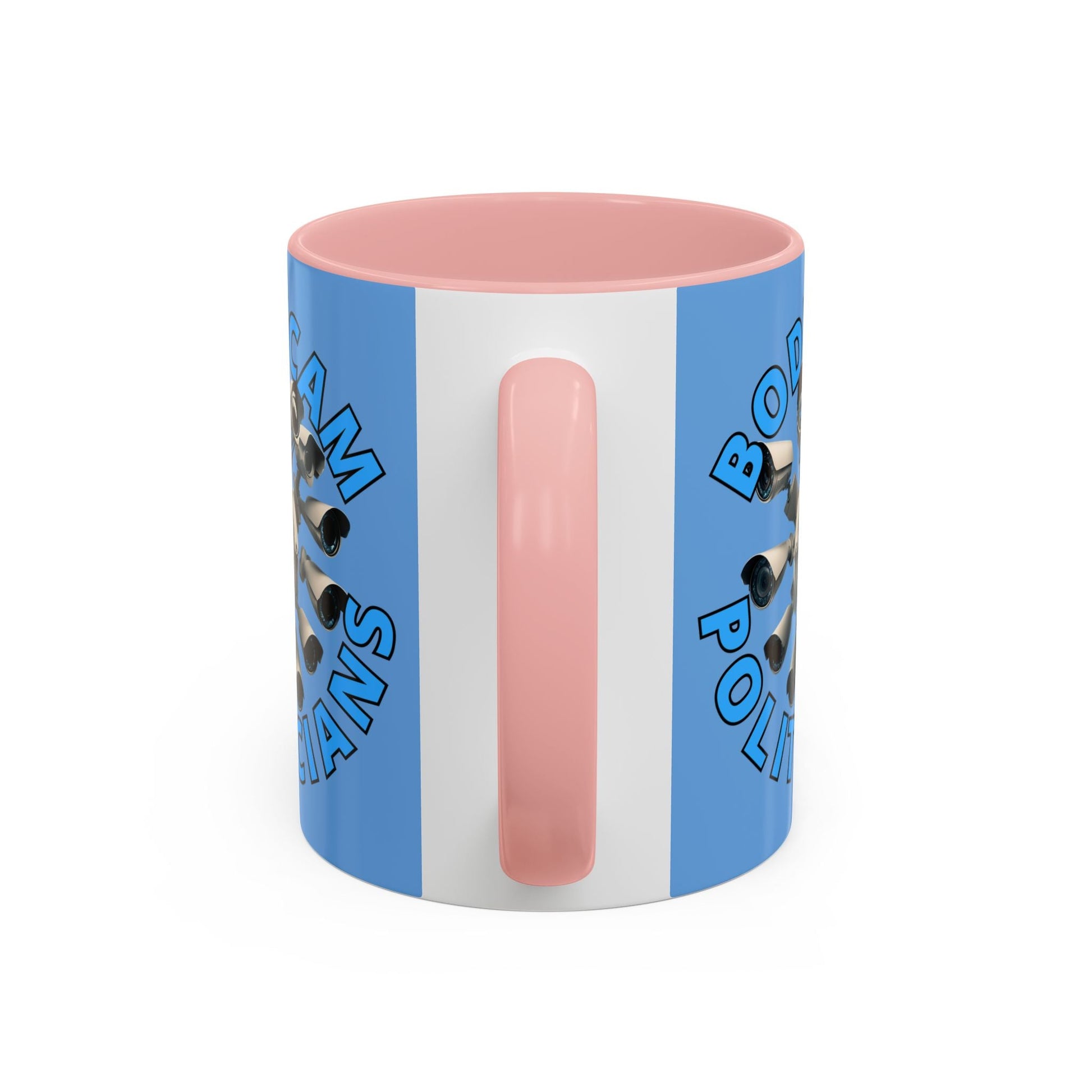 Bodycam the Politicians Cameras Light Blue Accent Mug by cypherpunkgear.com – cypherpunkgear.com | Cypherpunk Merch