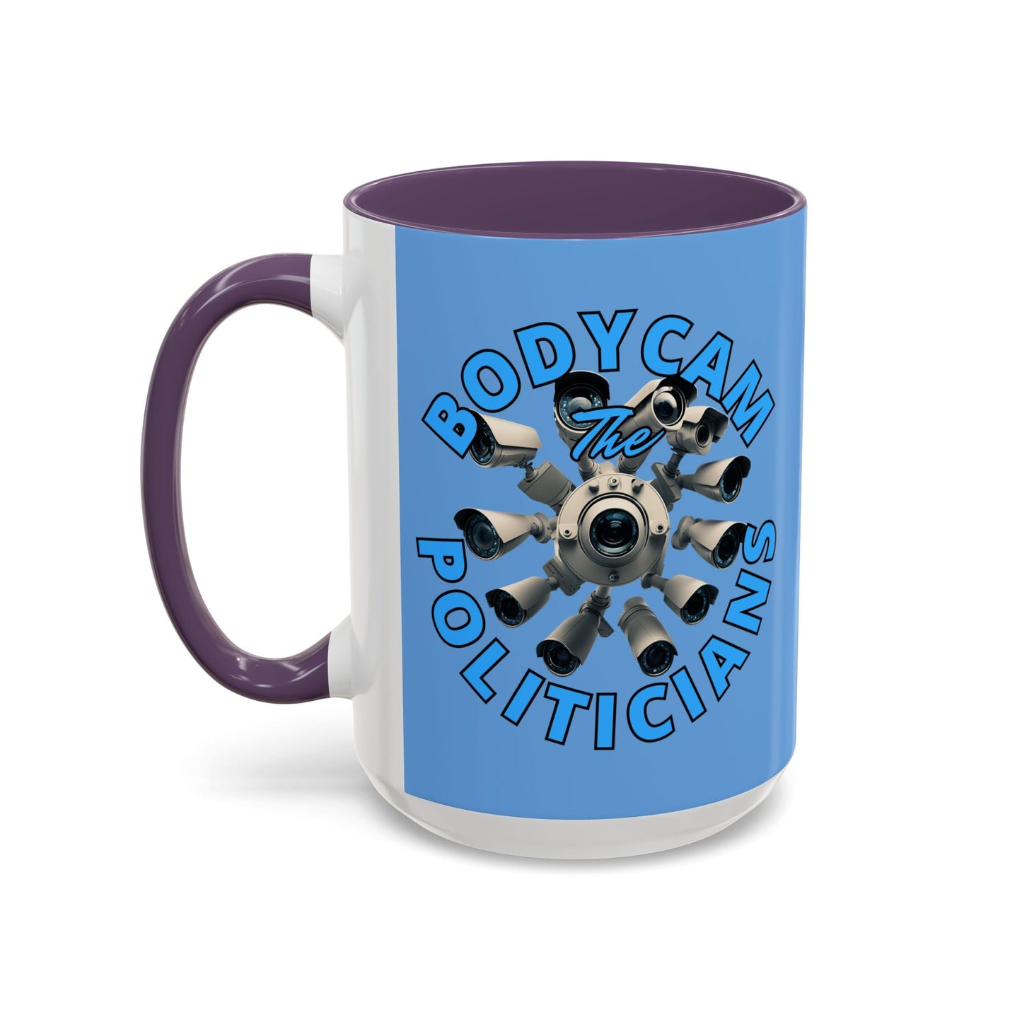 Bodycam the Politicians Cameras Light Blue Accent Mug by cypherpunkgear.com – cypherpunkgear.com | Cypherpunk Merch