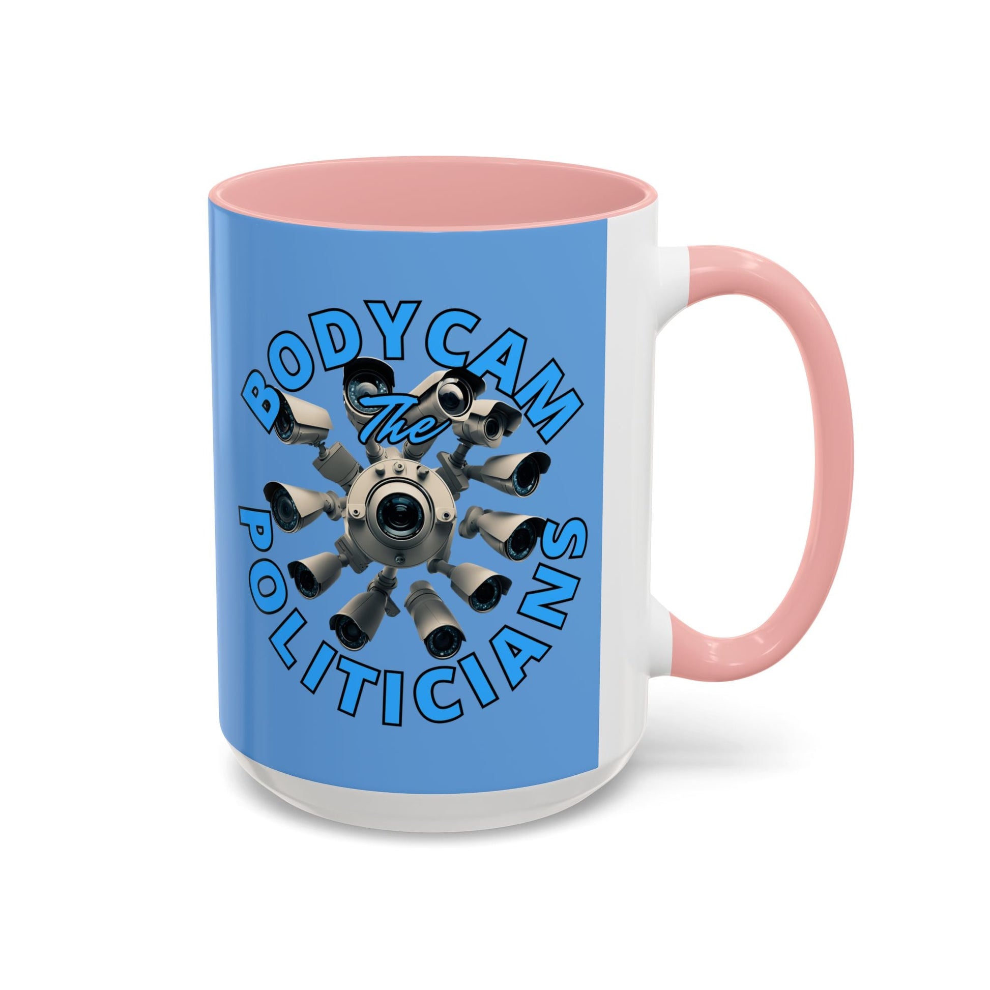 Bodycam the Politicians Cameras Light Blue Accent Mug by cypherpunkgear.com – cypherpunkgear.com | Cypherpunk Merch