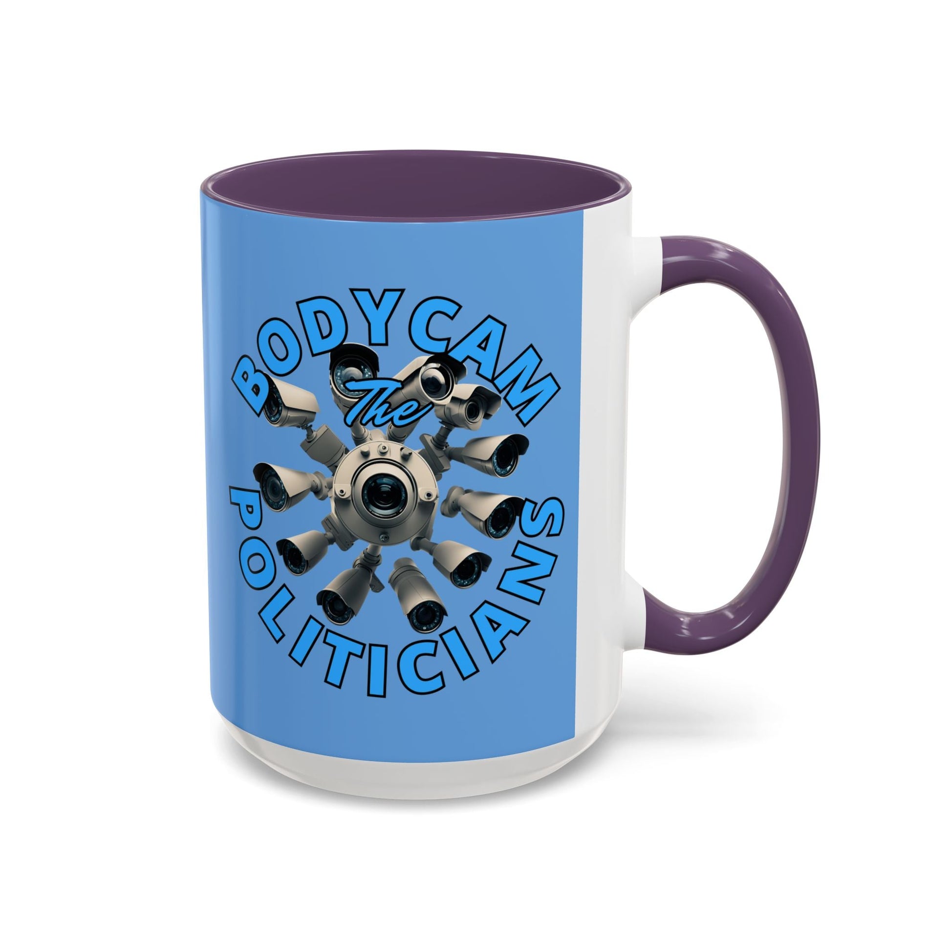 Bodycam the Politicians Cameras Light Blue Accent Mug by cypherpunkgear.com – cypherpunkgear.com | Cypherpunk Merch