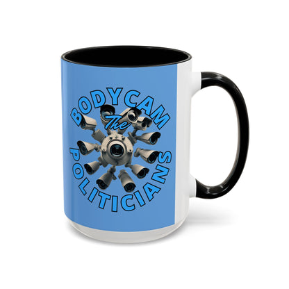 Bodycam the Politicians Cameras Light Blue Accent Mug by cypherpunkgear.com – cypherpunkgear.com | Cypherpunk Merch