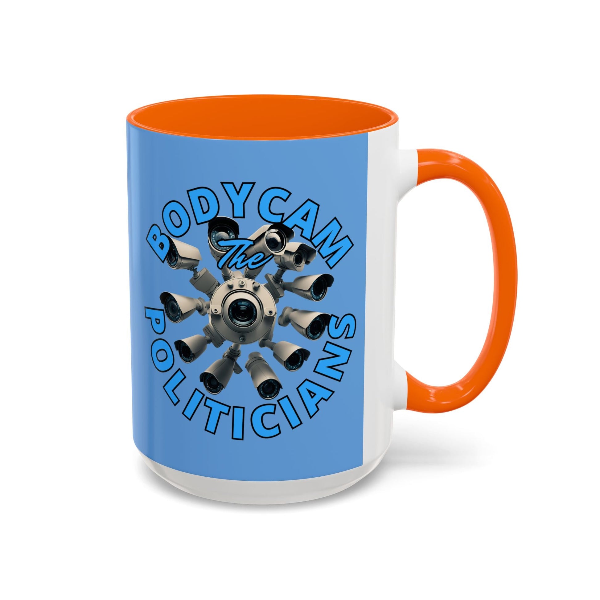 Bodycam the Politicians Cameras Light Blue Accent Mug by cypherpunkgear.com – cypherpunkgear.com | Cypherpunk Merch